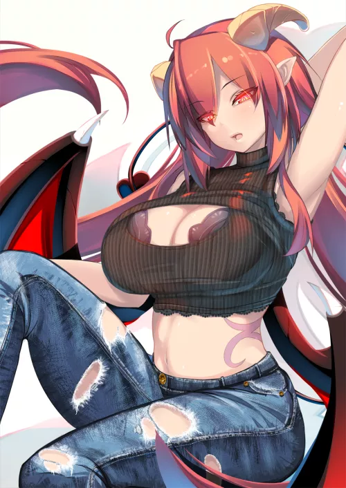 Astaroth & cleavage window [Monster Girl Quest] by Zewen_Senpai