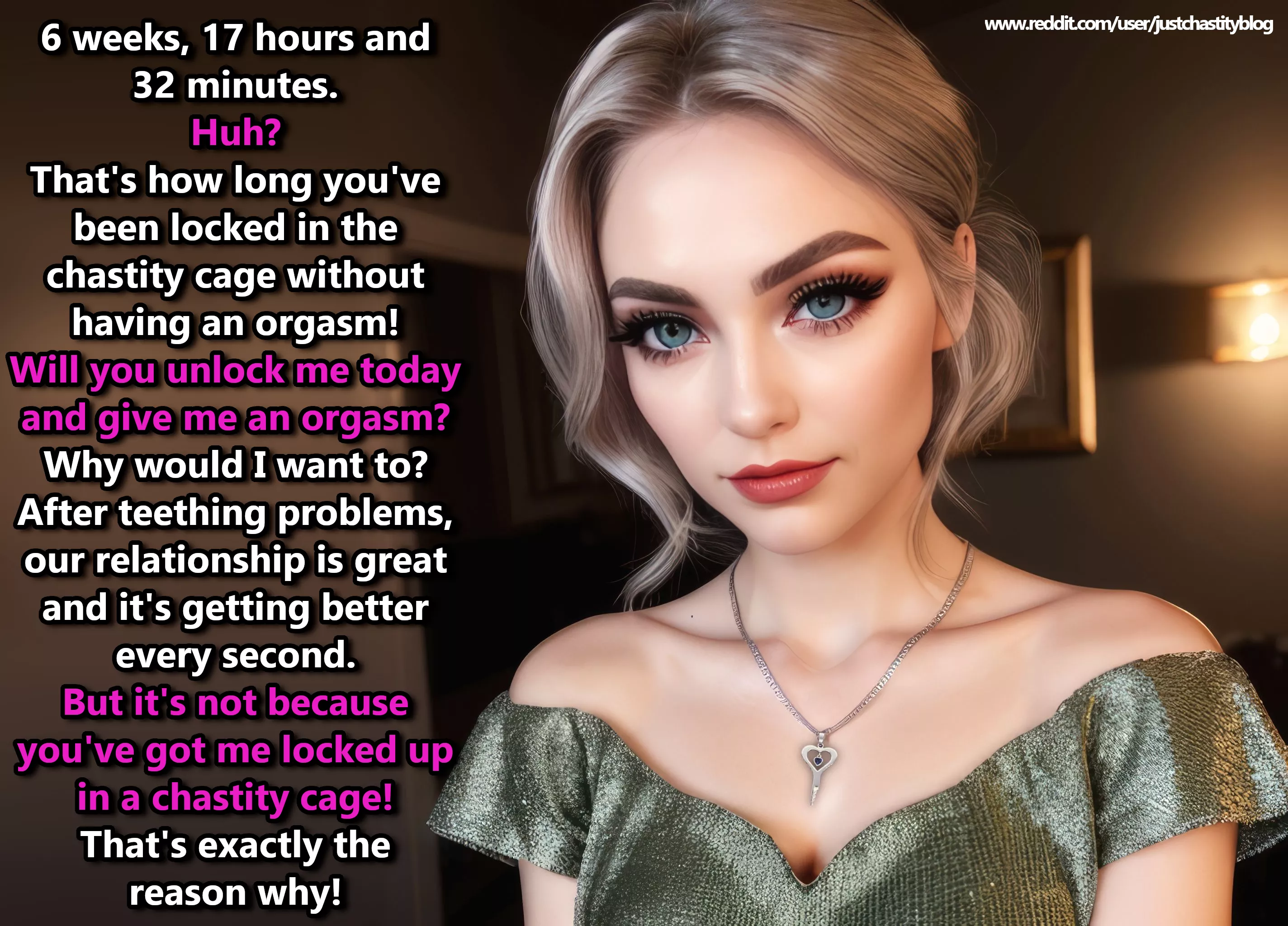 I wonder: Will she ever unlock you again? posted by justchastityblog