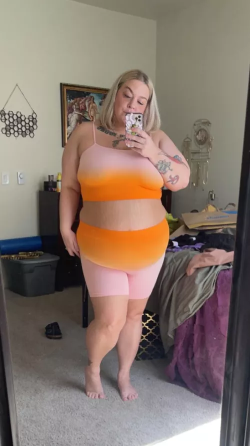 Love a good matching set stretched over my fat bod by pandy_fackler69