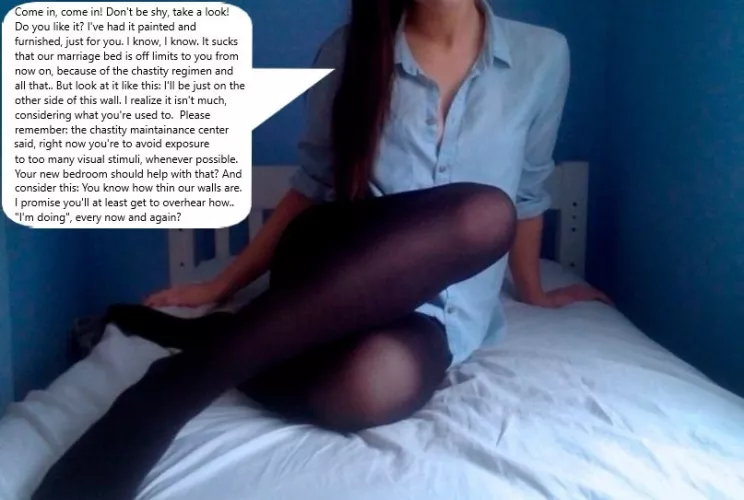 Chastity Fantasy: Caption 282. Hard times ahead. The things we do for love.. by wellhowaboutmaybe