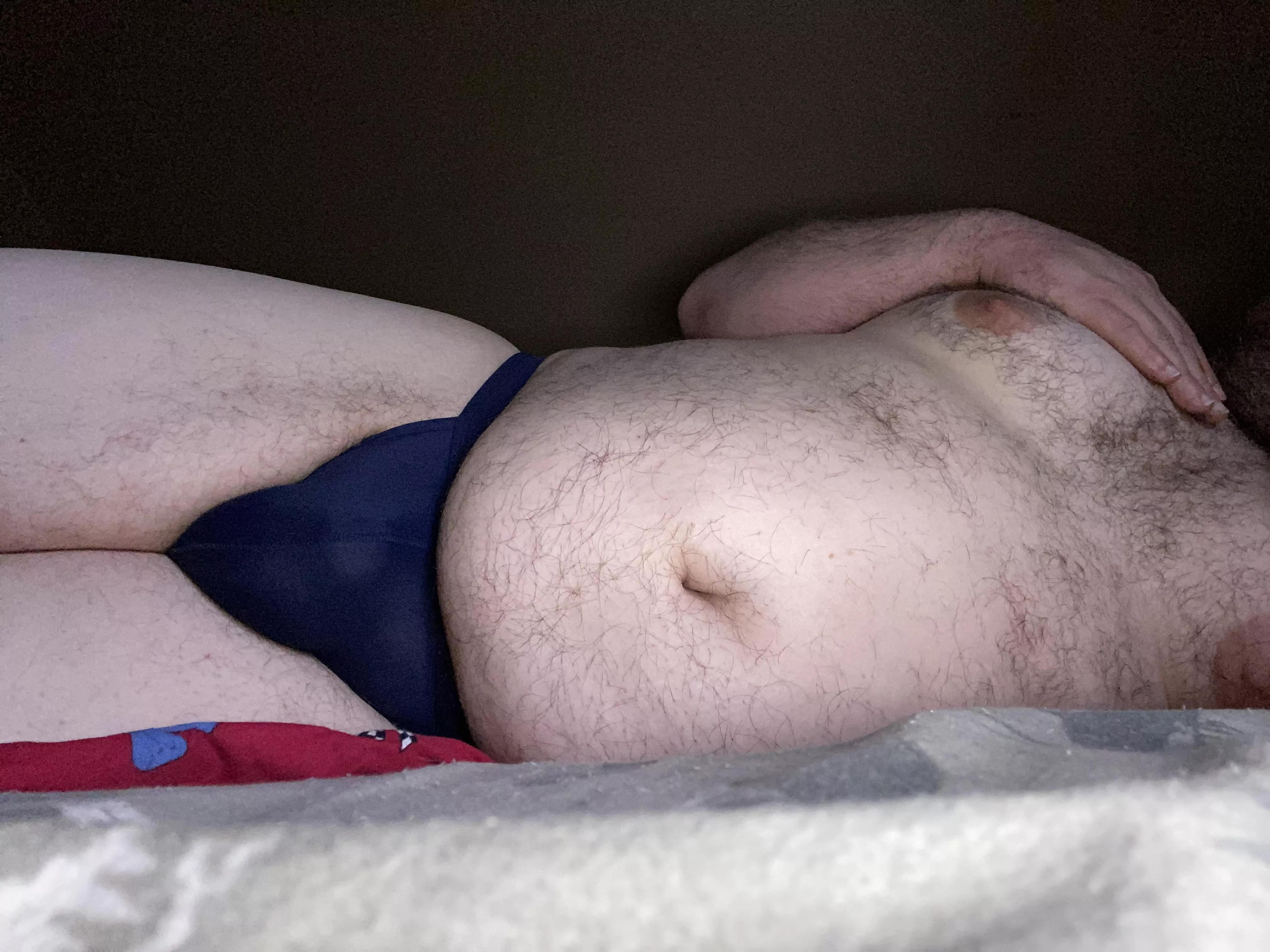 Wore only my jockstrap to bed last night for the first time. Woke up in the middle of the night feeling cold, exposed and vulnerable. Kinda liked it. posted by lovelyclaire42
