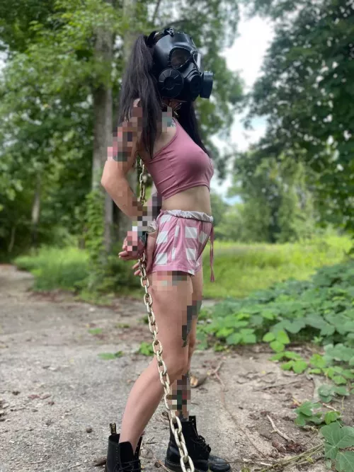 Chains,tape,mask! #Public by Wifeandhubs92