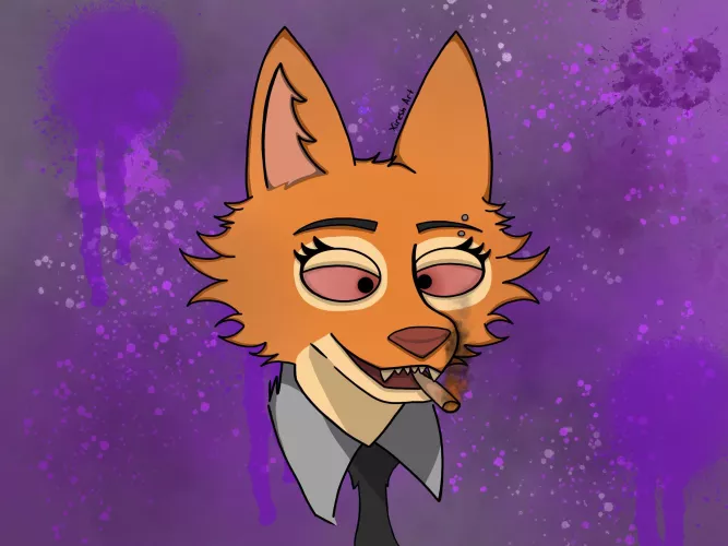 Marked NSFW just in case, somebody commissioned me to draw Diane Foxington smoking a blunt by Meme_Insert