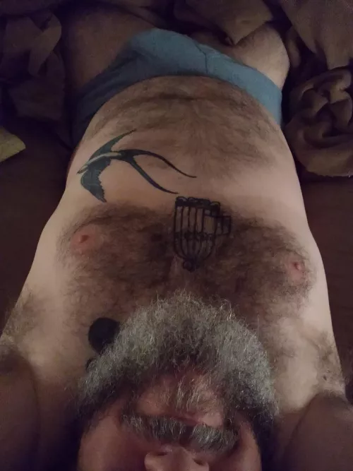 Ratty bed beard and morning wood by BearInTheBackwoods