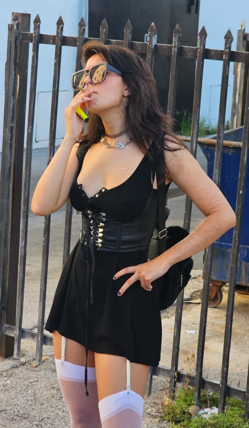 care to smoke out a goth girl? 😏 by Obvious_Confusion699