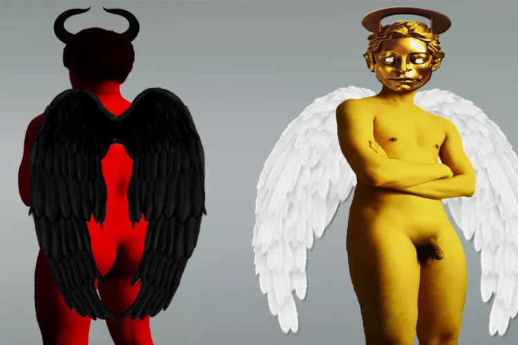 Devil and Angel [Attemptation at Photoshop] by Phantomths