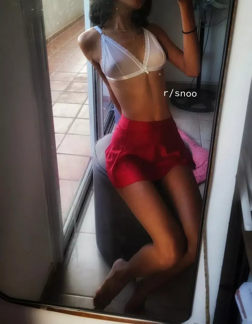 mirror selfies with cute outfit see through outfit ? by SnooCalculations9275