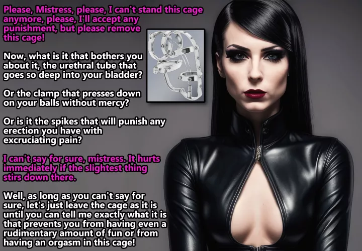She wants to know exactly what it is that makes this cage so effective! by justchastityblog