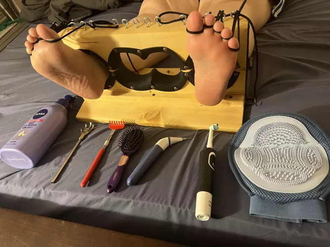 All ready for some tickling, who wants to see by Sarahriley26222