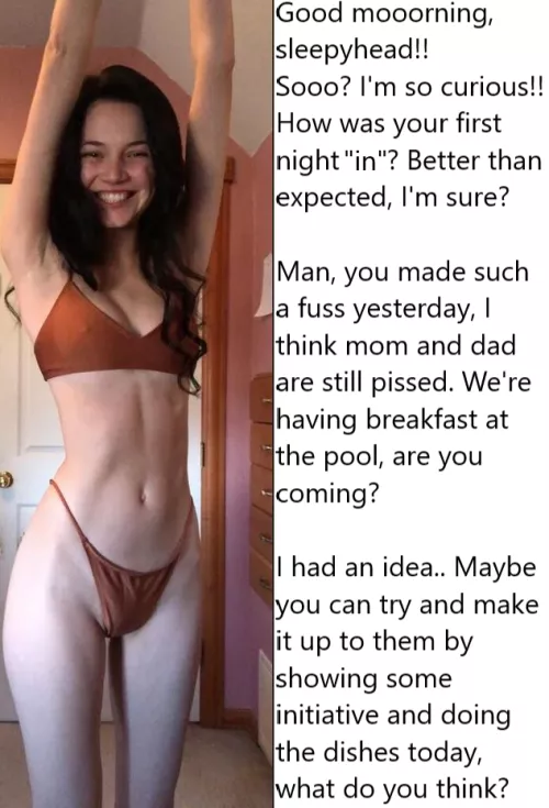 Chastity Fantasy: Caption 295. Of course you made a fuss, as usual. by wellhowaboutmaybe