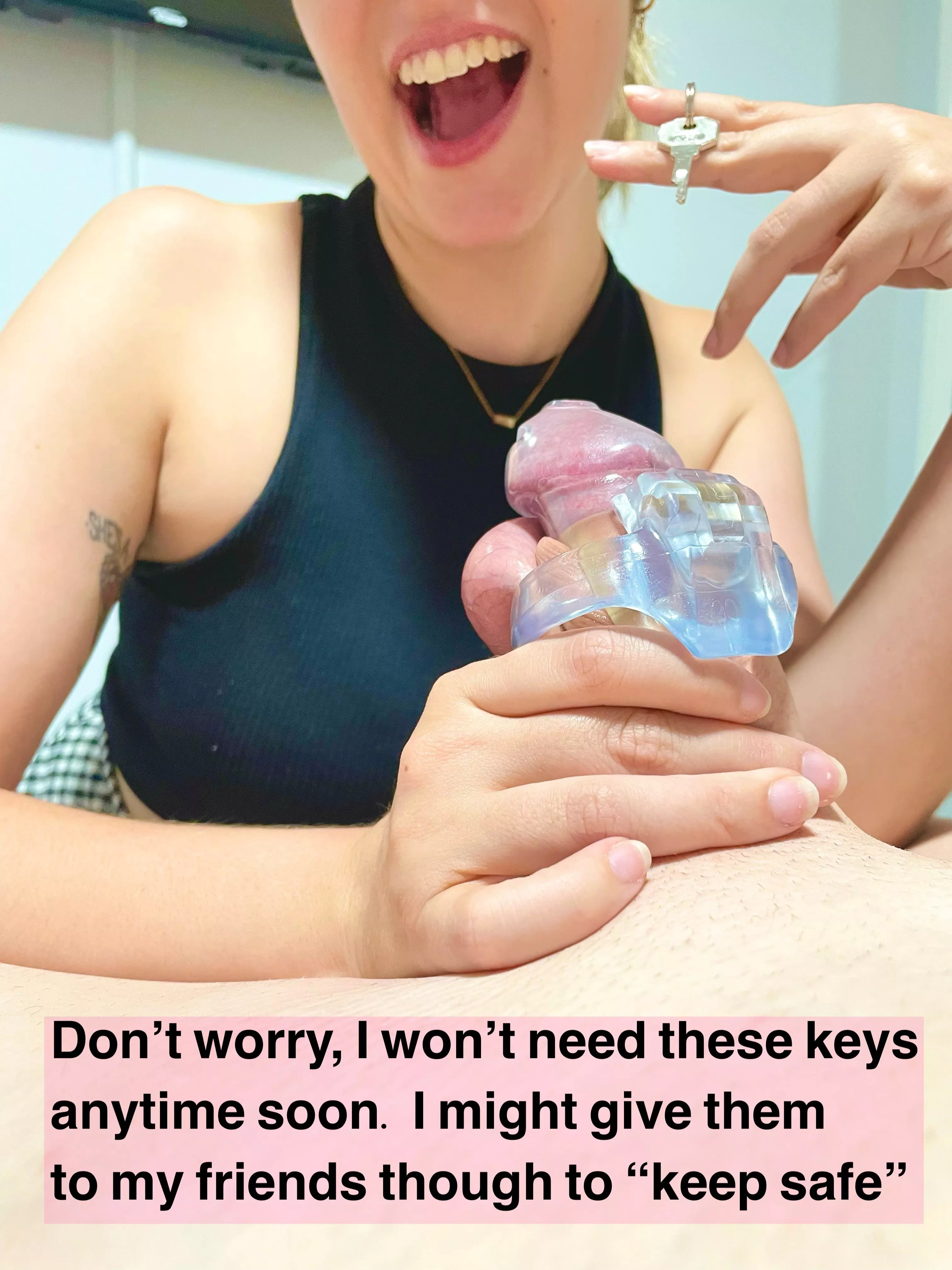 Don’t worry, my friends will keep your key safe Hubby. posted by Myassisforyou