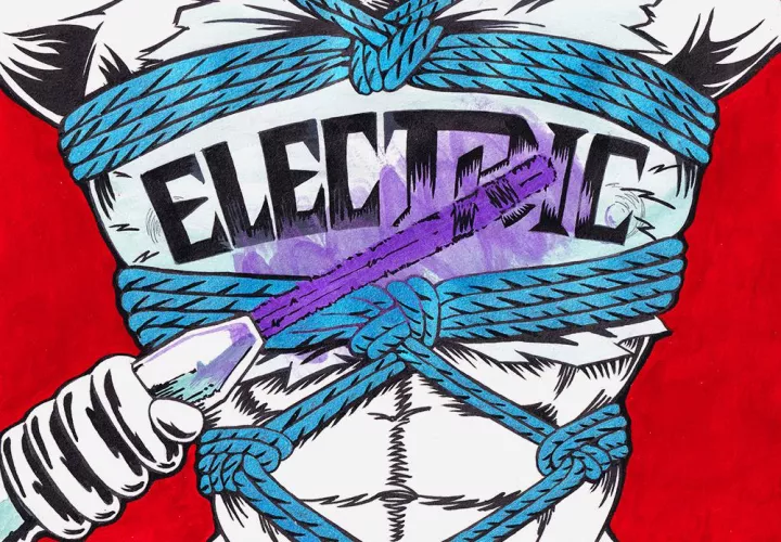 Electric! Violet wand and conductive rope by FetishArtistDotNet