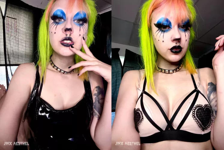 Shiny black dress or lingerie? by aesthel