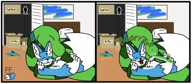 {comic} Feral me getting belly rubs from a lovely snake after I just had a ton of snacks (art by me) posted by LegGay