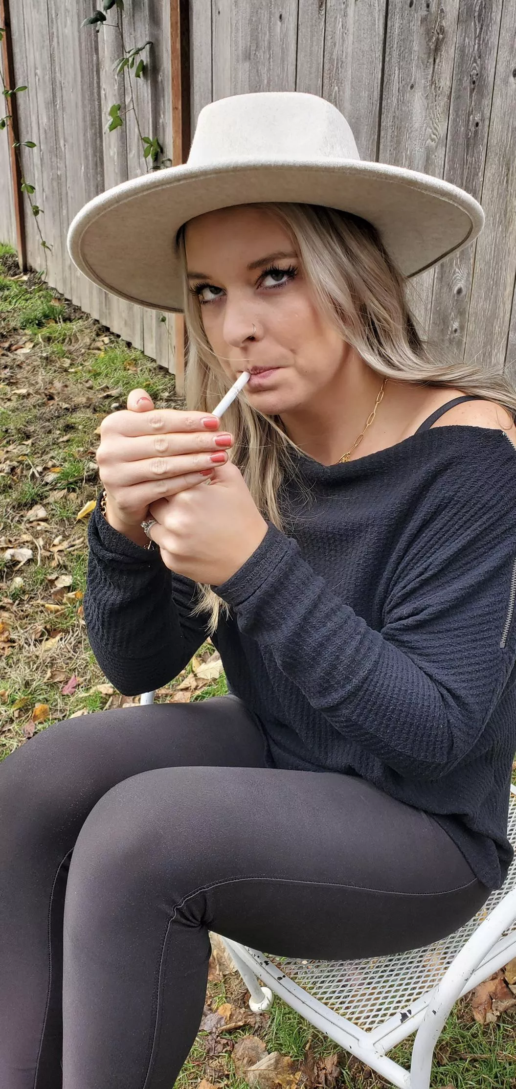 Hubby was being playful when he took this pic. Any guesses as to I what I’m looking up at? 🤭 posted by ChloeOmega