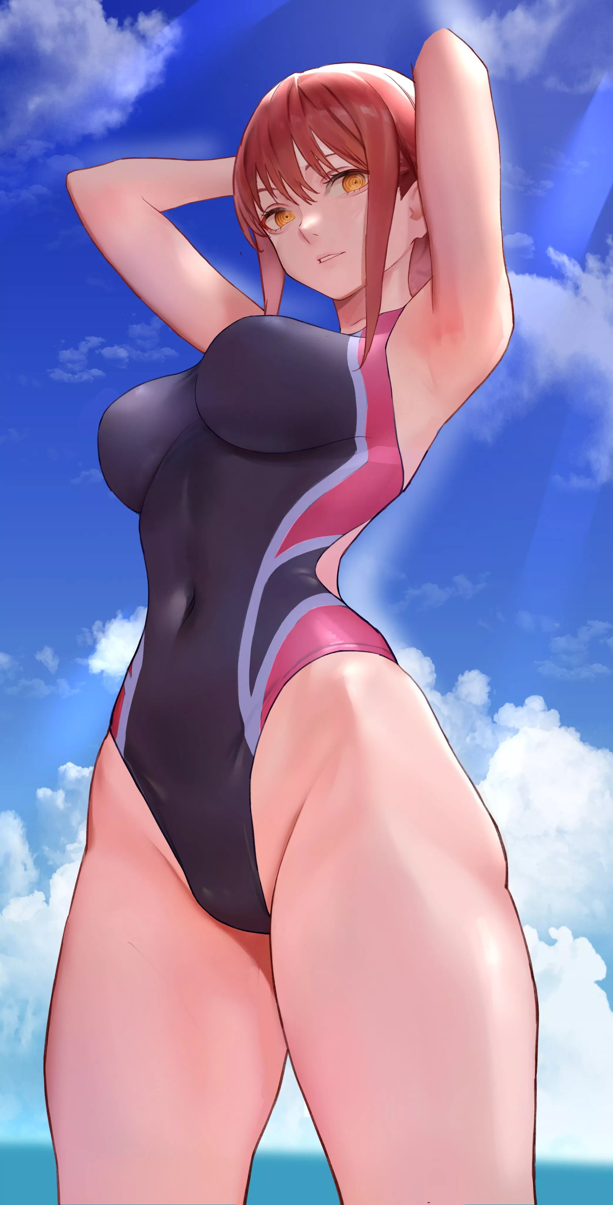 Makima so Proud to Flaunt her New Two-tone Swimsuit at the Beach [Chainsaw Man] (Sawatari Kazuma) posted by ecchi_neko