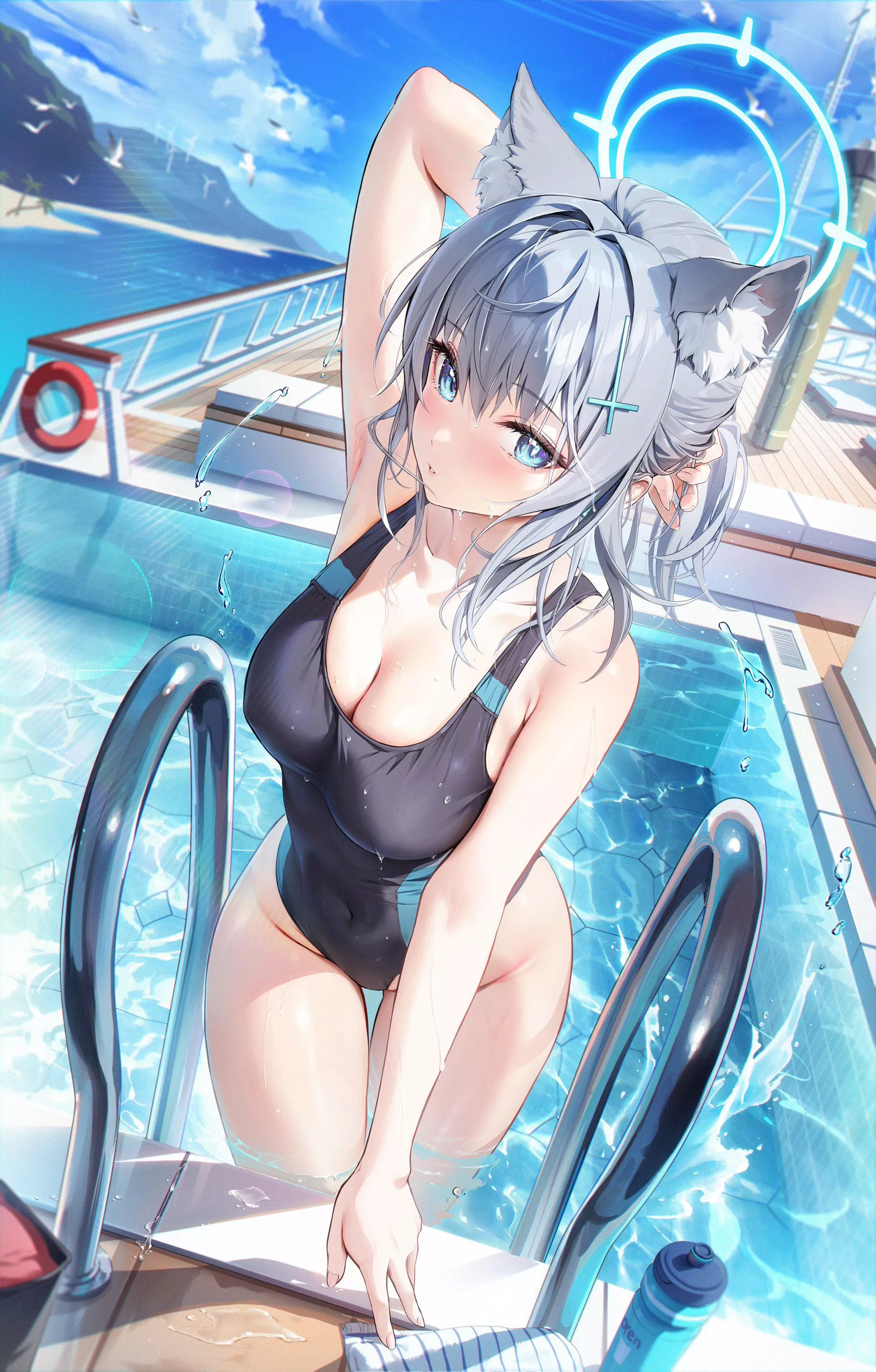 Shiroko going for a dip (houk1se1) [Blue Archive] posted by MillionHypotheses