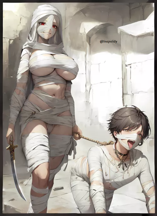 Mummy girl with her new mummy puppy by LeaPoldy