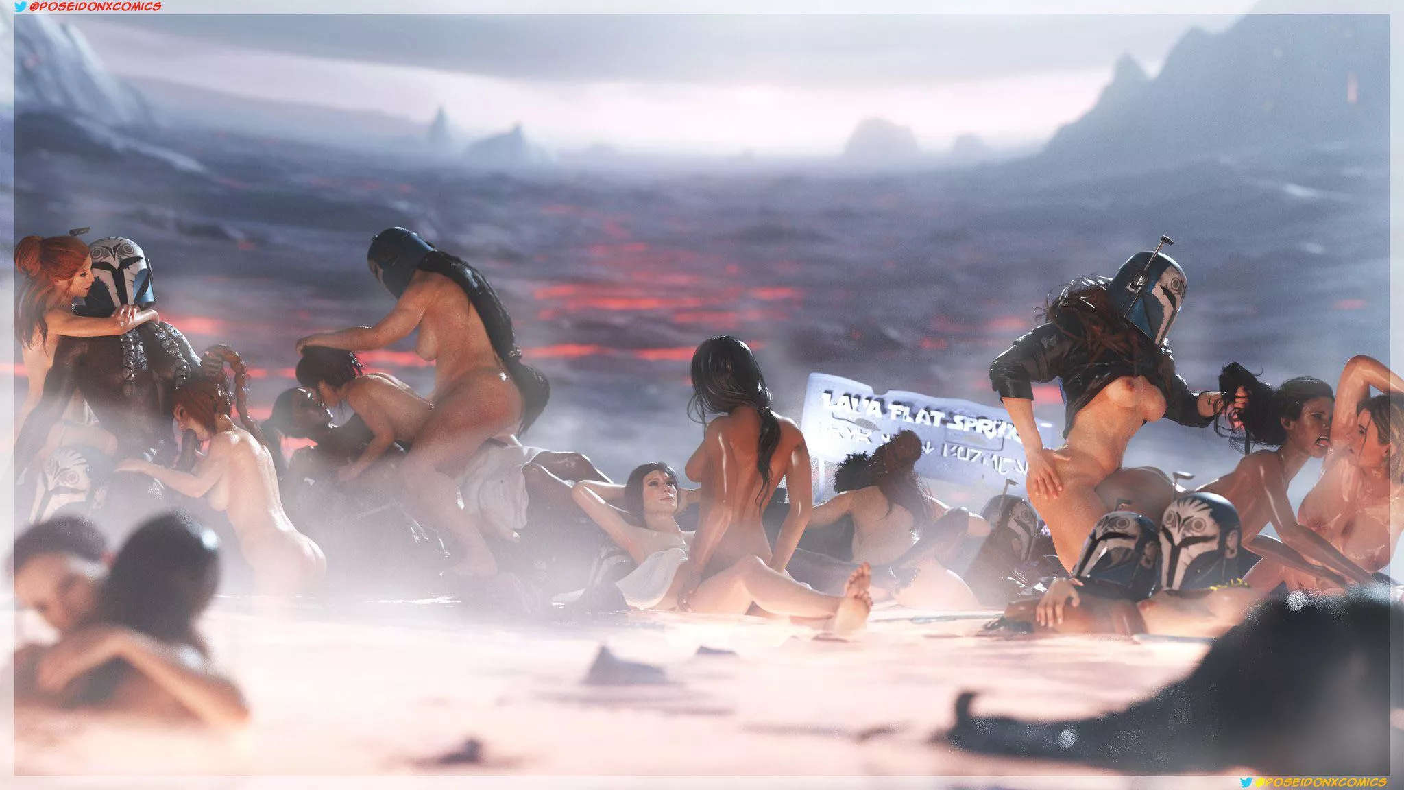 Nite Owls Hot Springs- (Bo-Katan x Nite Owls) [PoseidonXcomics] posted by Lionsroar