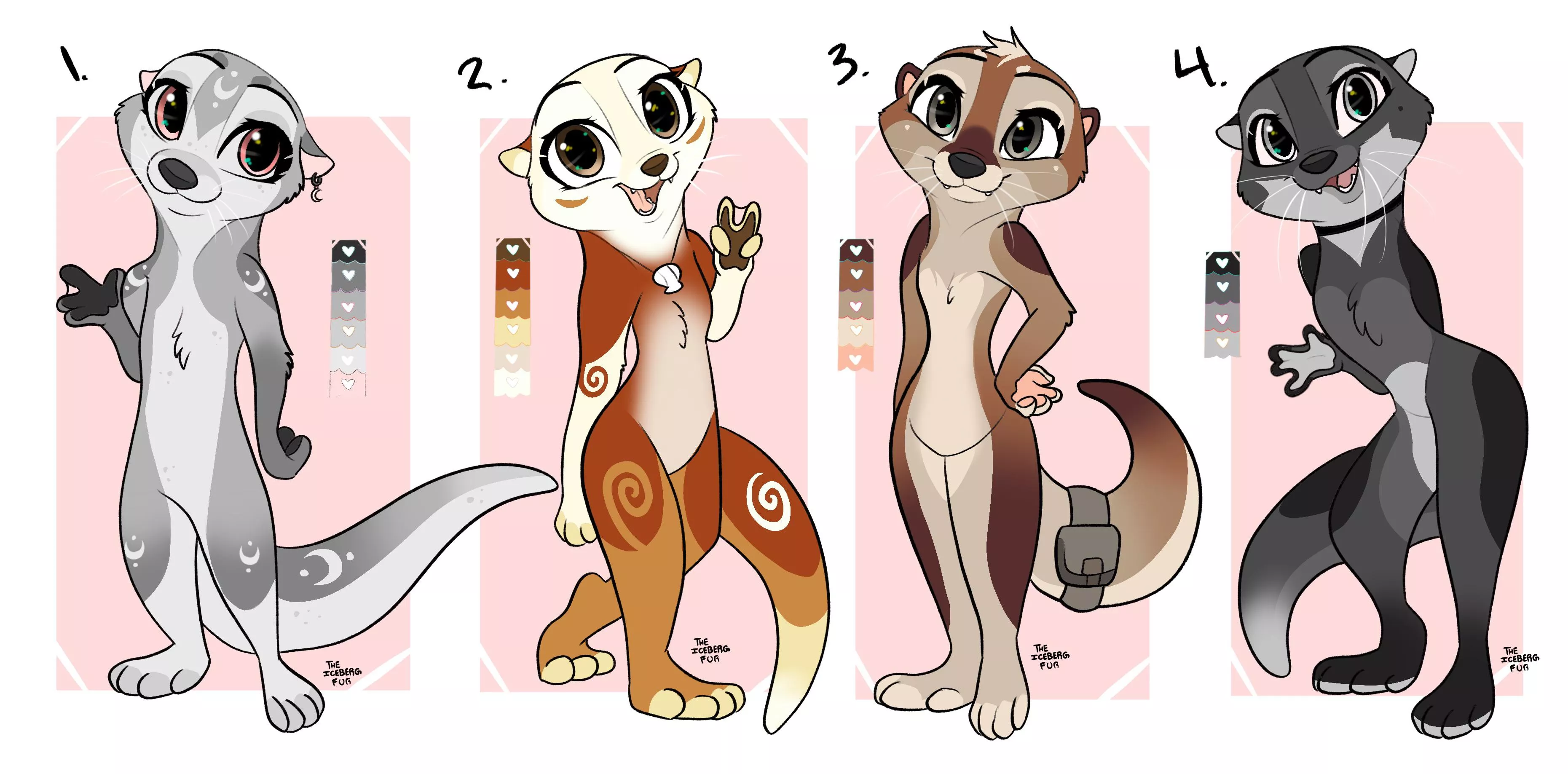 Otter adoptables~ (Art by me! Details below the picture) posted by cylindercake