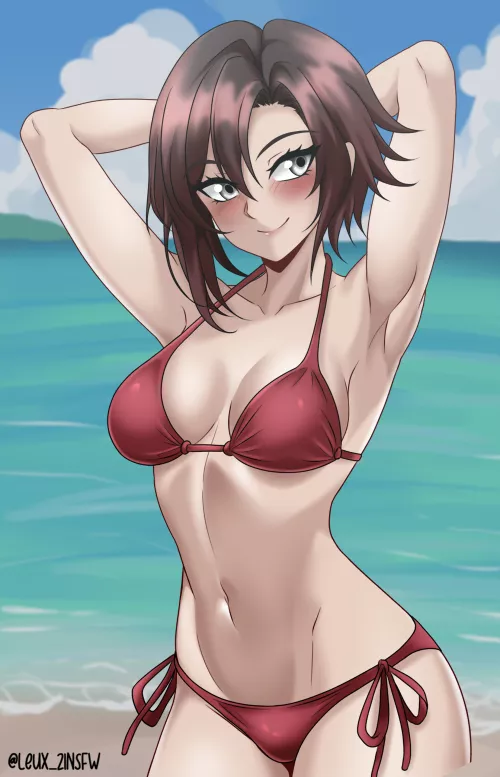Ruby posing in her swimsuit [Leux_21NSFW] by Zopriar5