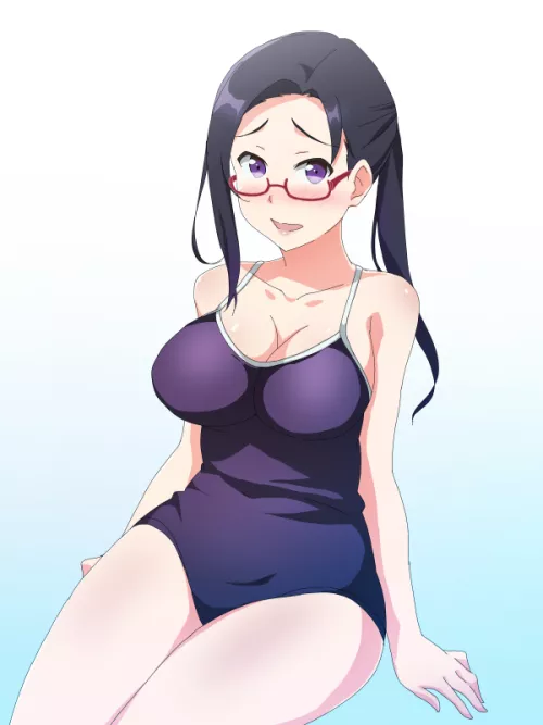 Satou Sakie in School Swimsuit [Demi-chan wa Kataritai] (Poncho S) by ecchi_neko