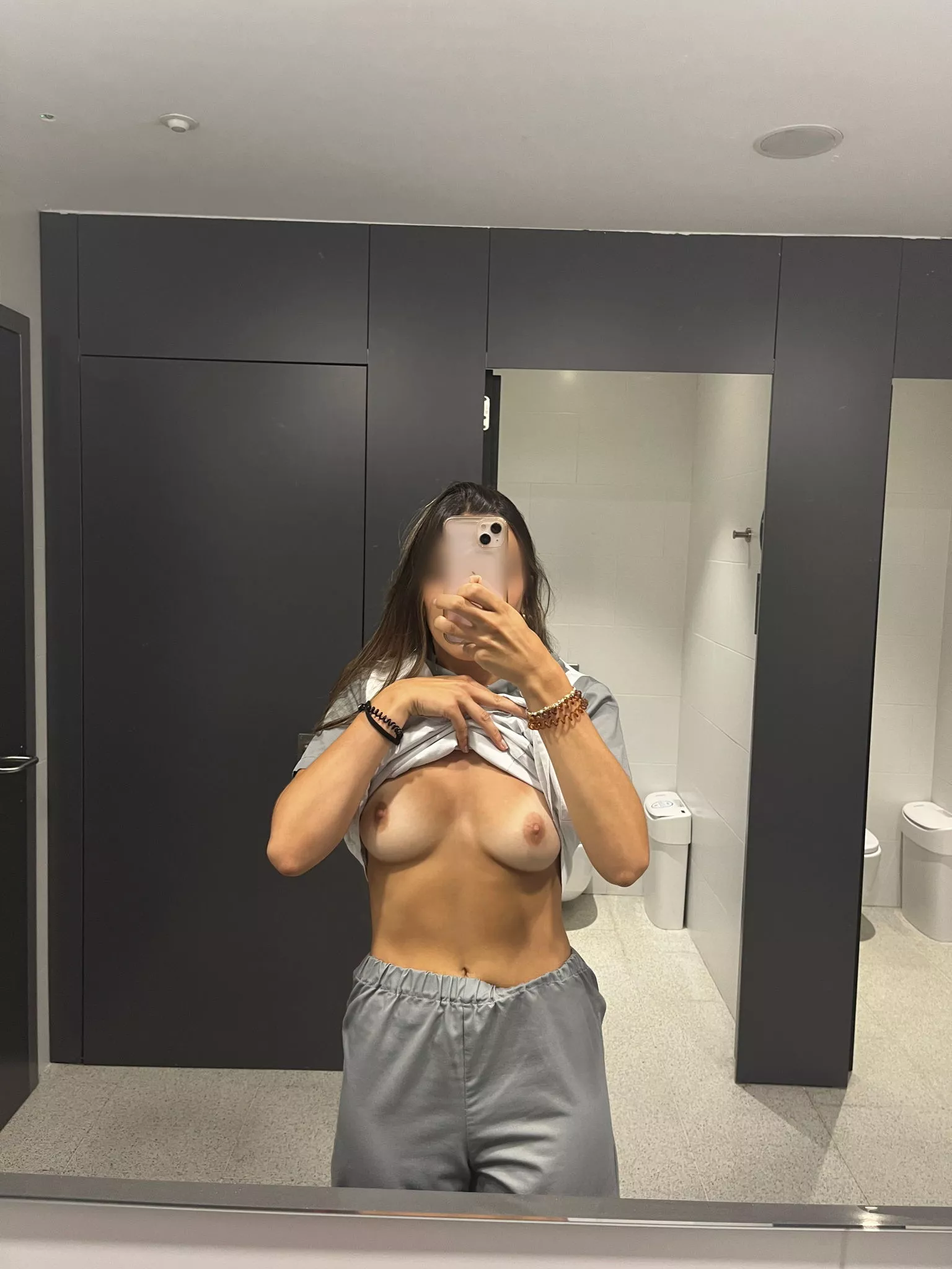 Selfie during my night shift, patients are asleep, nurses are on their phones and I'm taking nudes in the bathroom posted by chemagill