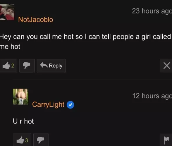 She called me hot :) by Anagogicfloor603