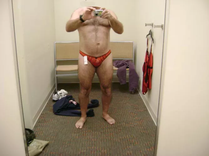 Fitting Room Fun , Do others enjoy trying on panties? by Jaxpantyguy1