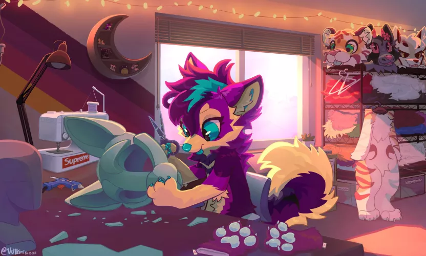 Fursuit making ✂️🧵 | Art by me @Vulkiri on Twitter! by Vulkiri
