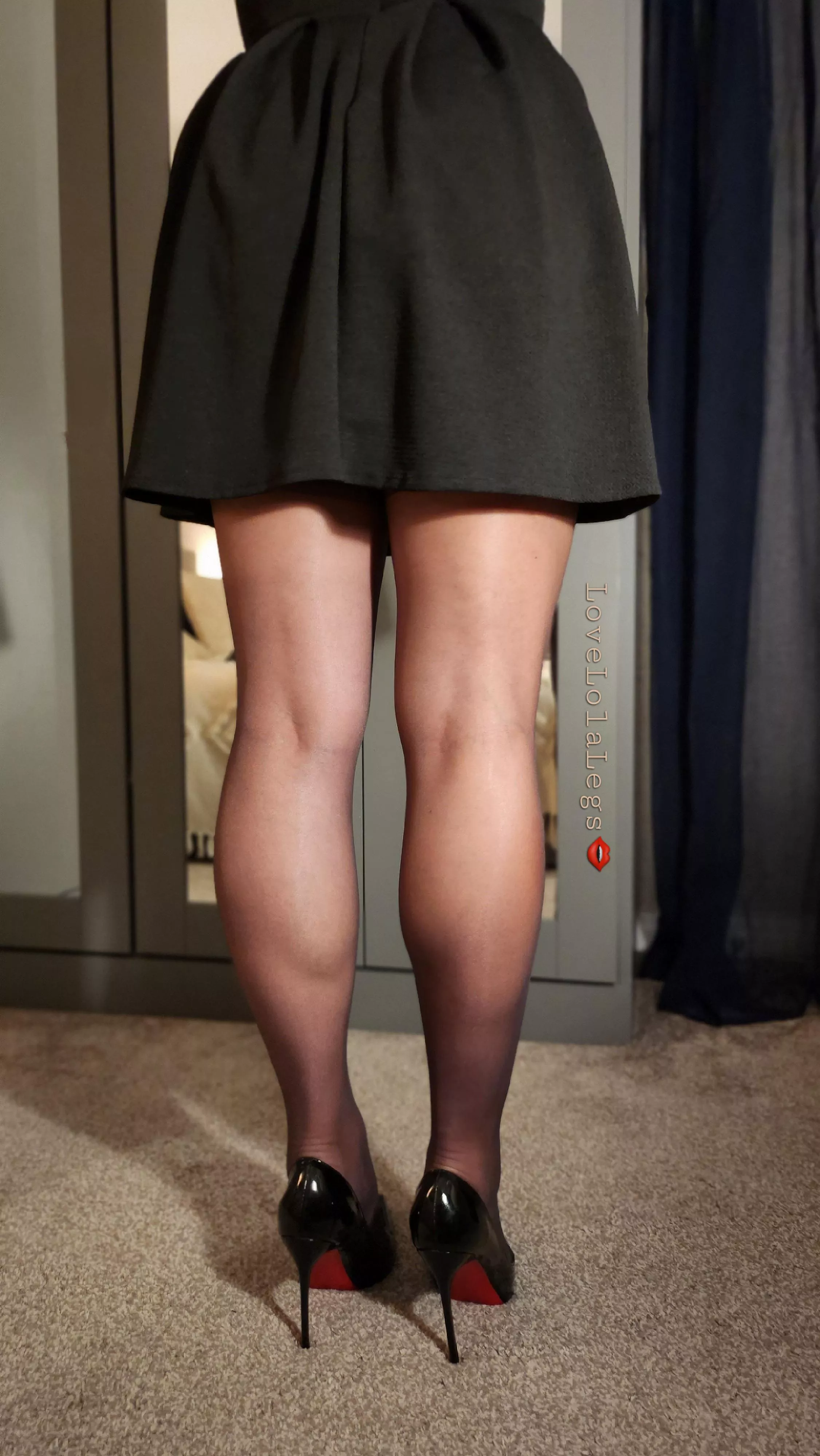 I hope you like short dresses and black nylons 👄 posted by lovelolalegs