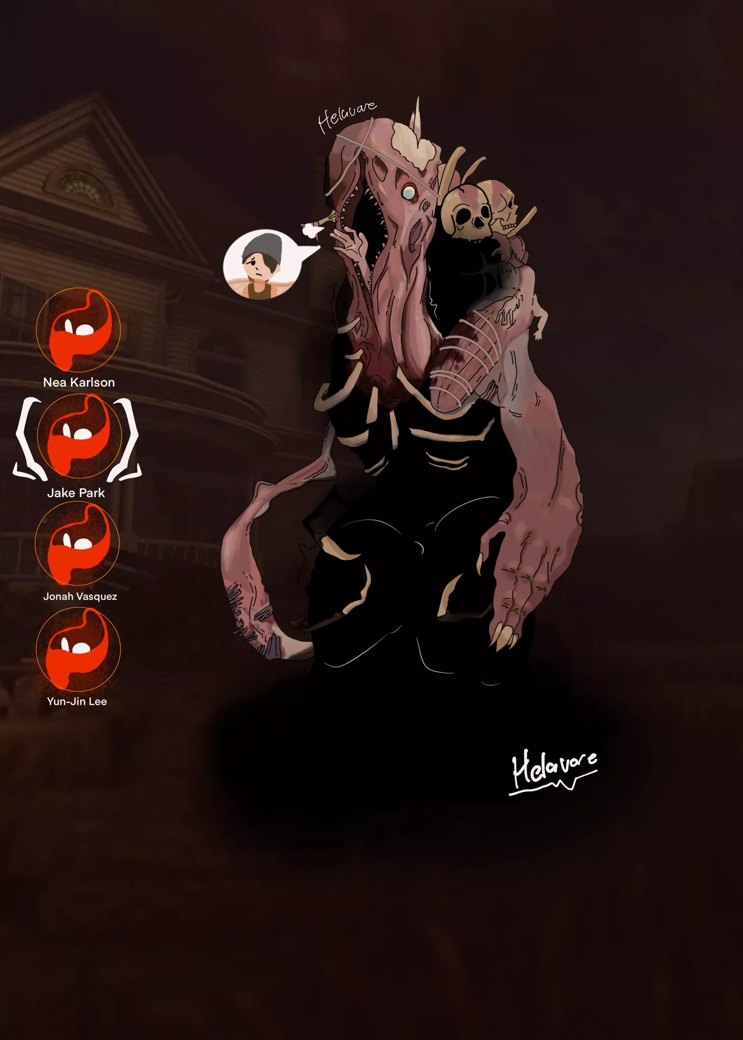 {Image} Dredges new mori is.. interesting. Finished dredge piece by me! [@Helavore on twitter] posted by Commercial_Sun280