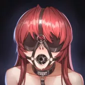 LF Color Source: 1girl, red hair, blindfold, nose hook, gag posted by declarationofindep