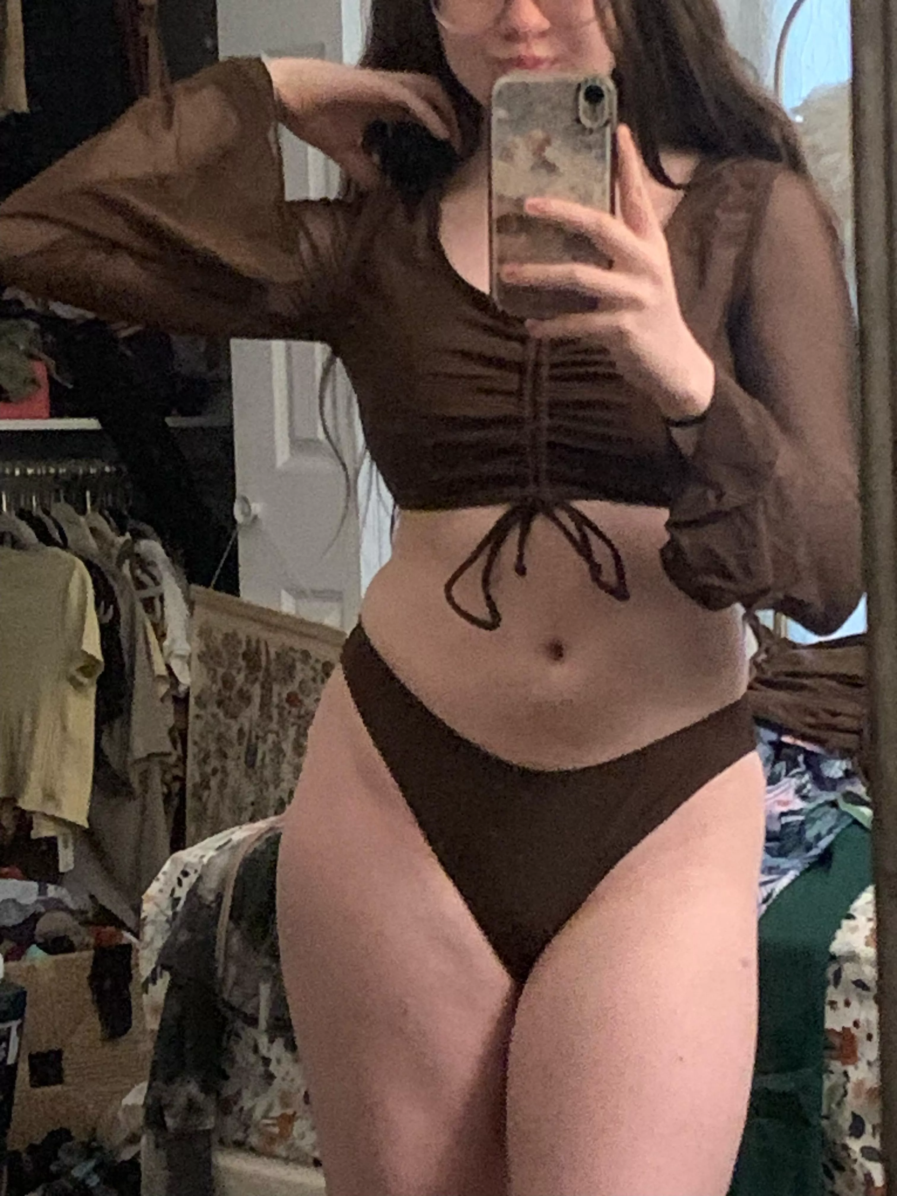 new pose in the brown one 😁 posted by Kooky-Watercress-883