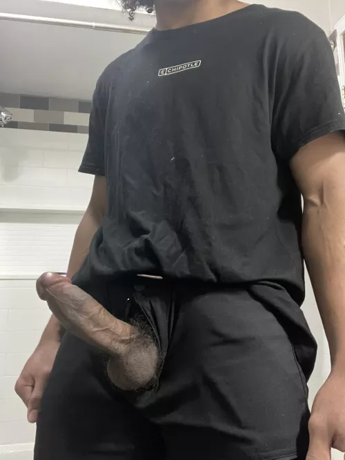 Chipotle worker showing off huge cock😳 by NappyhairSamurai