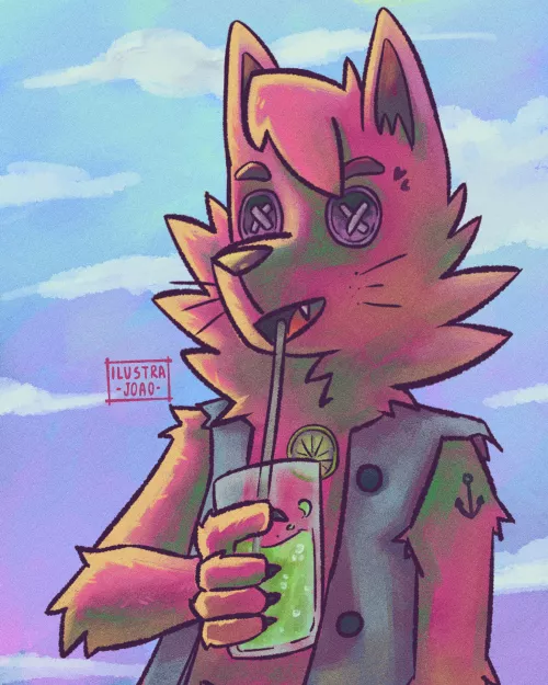 New character created, having a refreshing lemonade!! (ARTBY ME) by joao_eudes