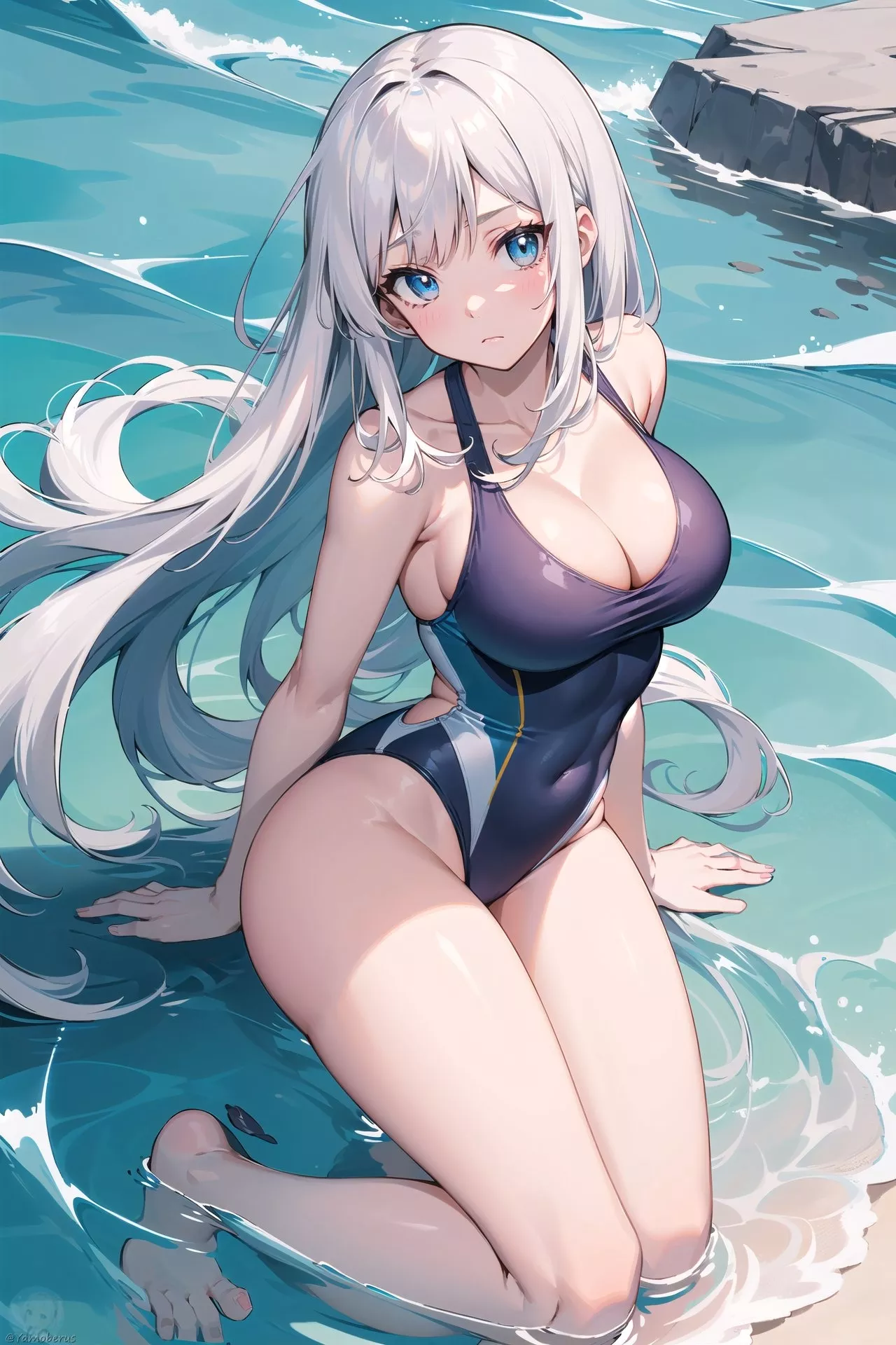 Soaking on the Shore posted by CheetahSperm18