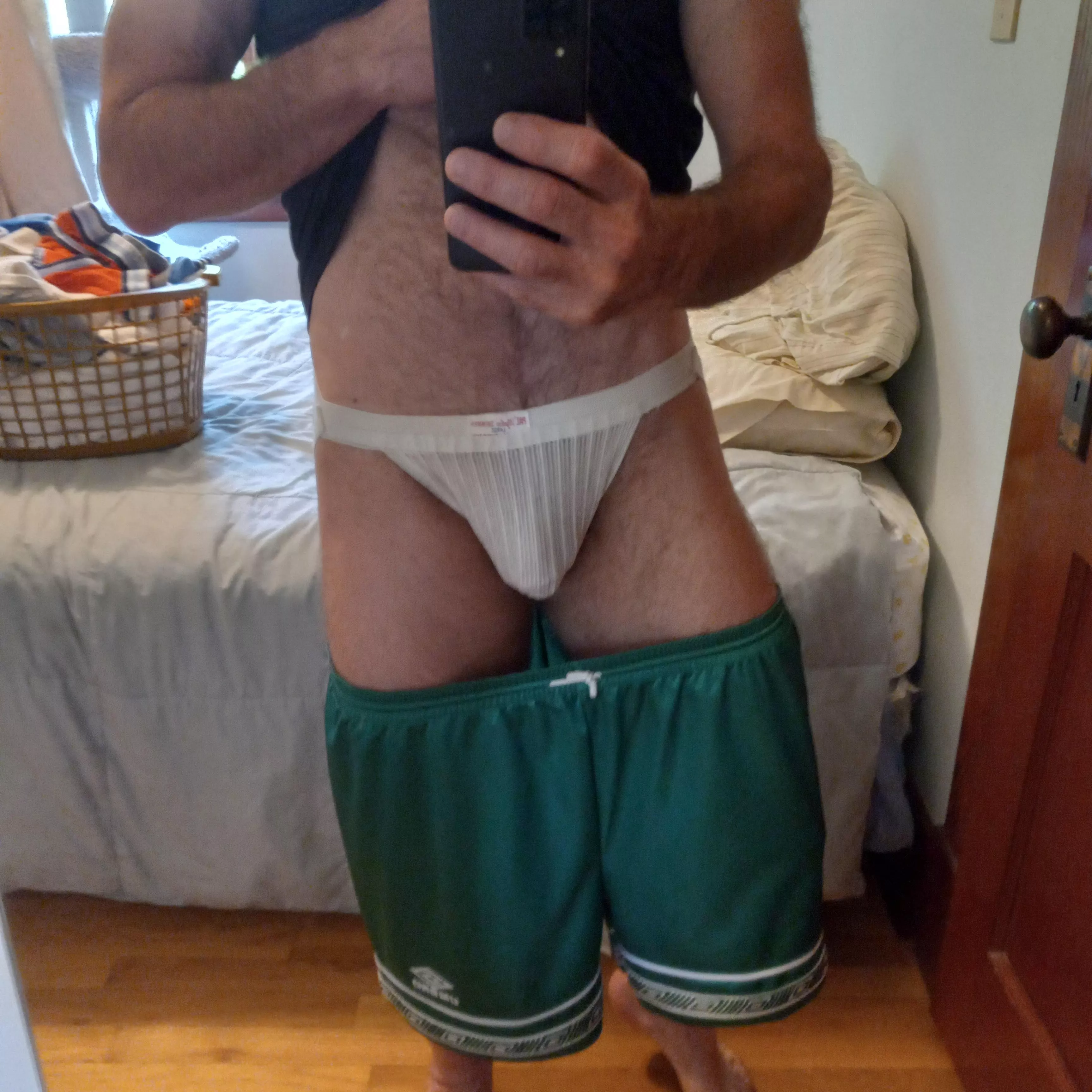 A vintage PAL Bauer & Black swimmer with some 80s/90s Umbro soccer shorts and off to the Planet Fitness posted by Luvoldcrap