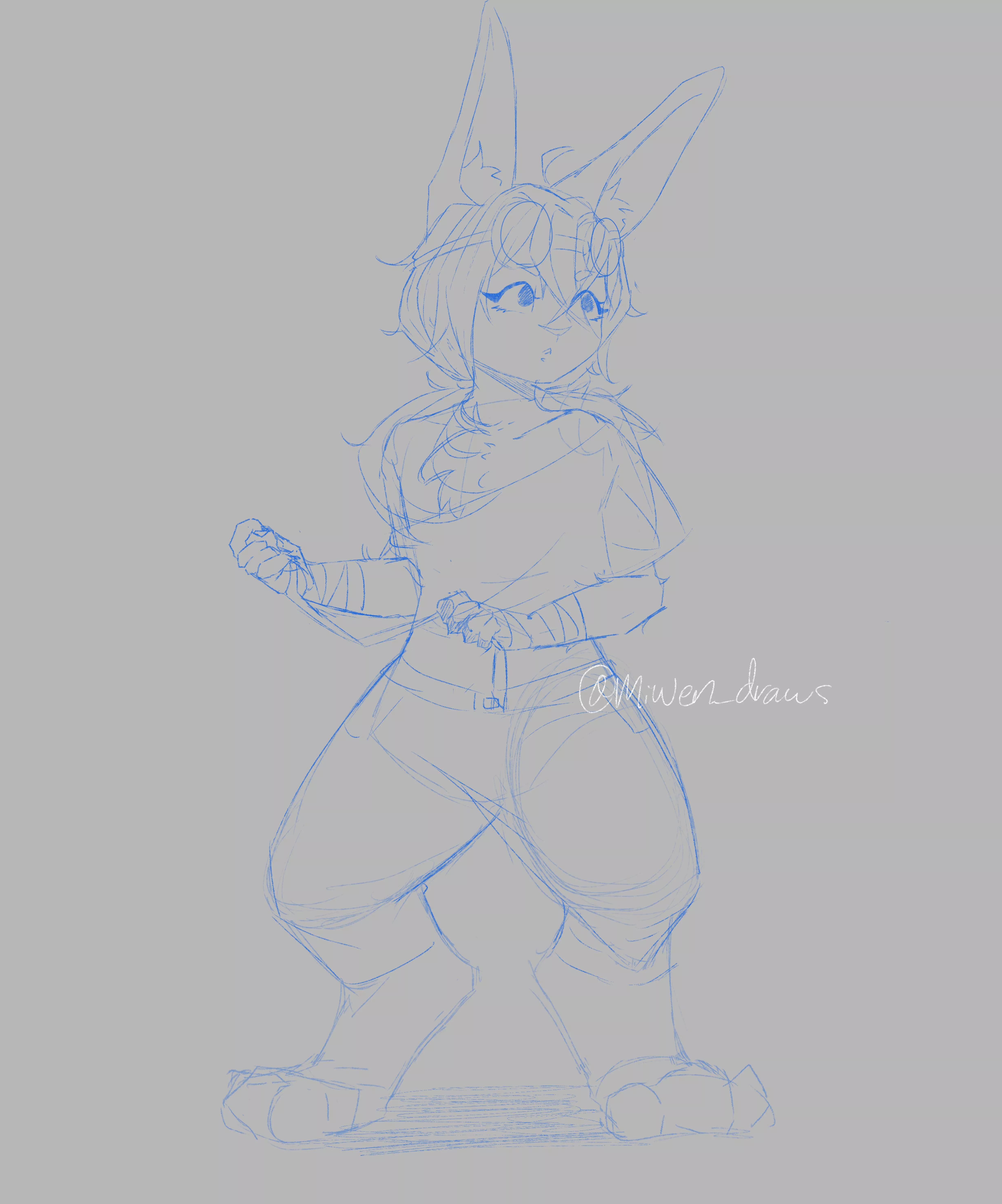 (Art by me) finished a little furry study!! posted by miwen_draws