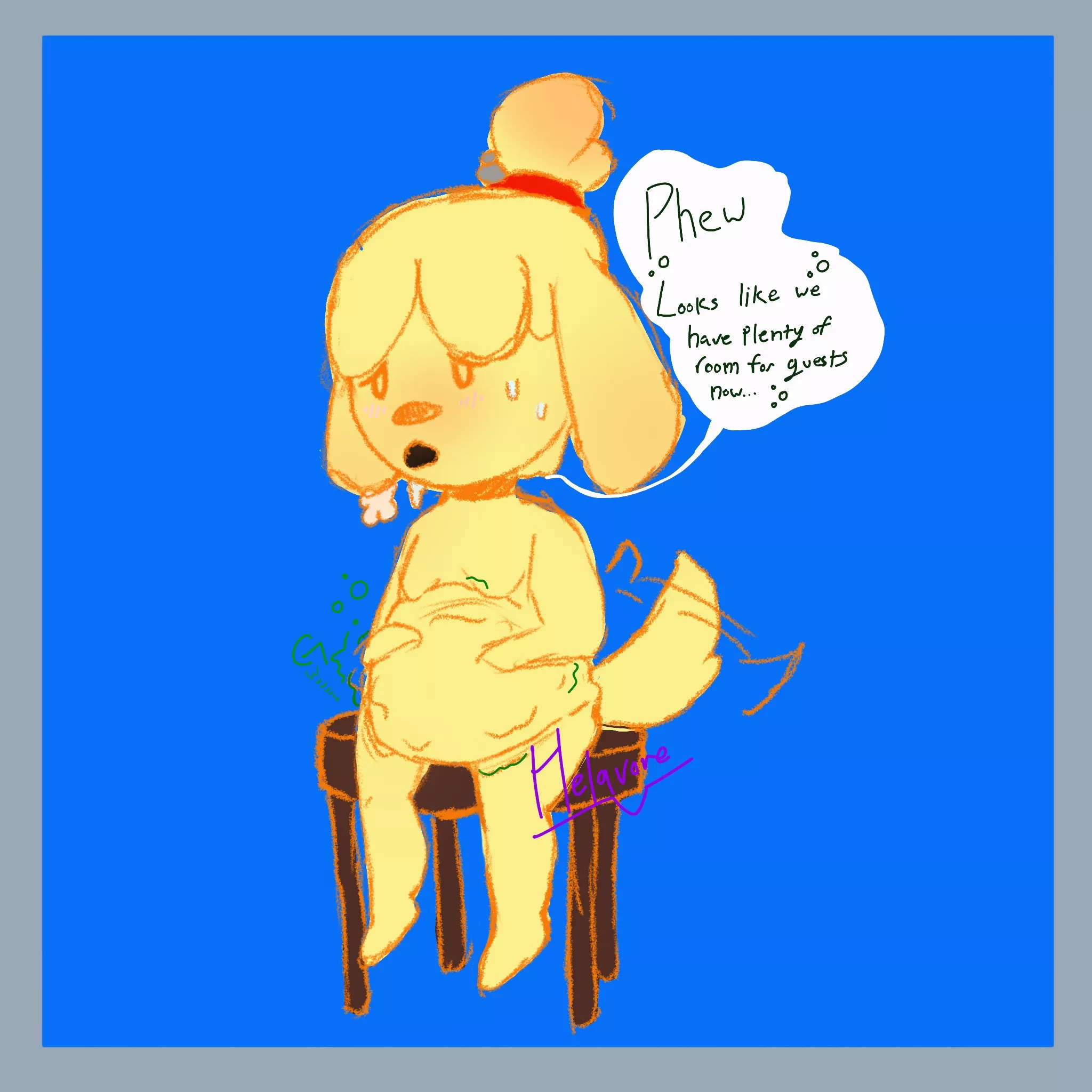 {Image} Isabelle has an interesting way of making space on the island [Art by me] posted by Commercial_Sun280