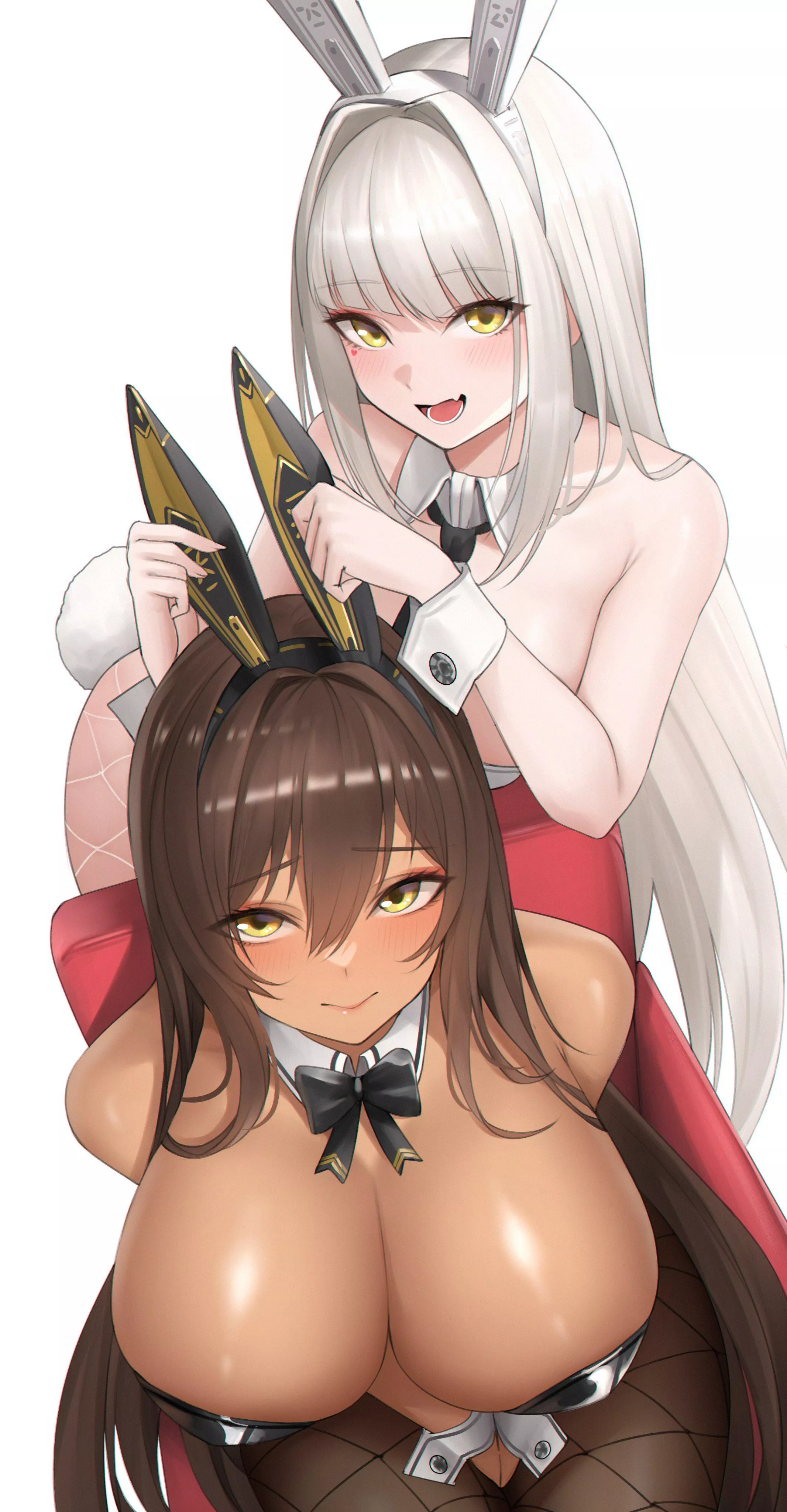 Noir and Blanc double bunny fun (kuronerinka) [Nikke] posted by MillionHypotheses