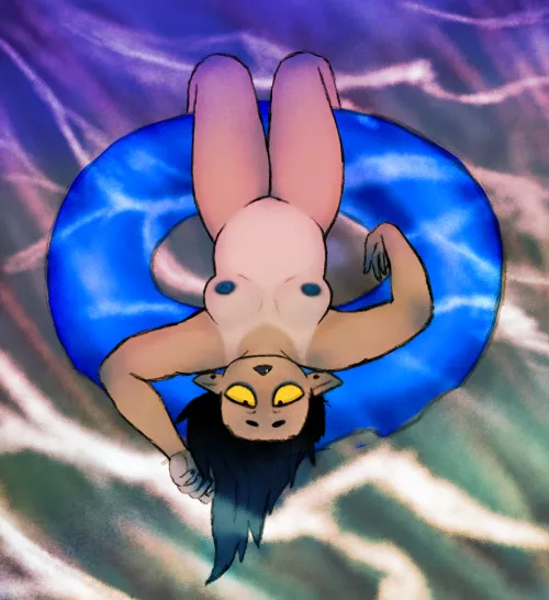 [OC] Whobie with a tan! Although Trolls are nocturnal, I like to think maybe they have beach days anyways and can get tans like this too? Food for thought? <v< by oodlesofnewdles