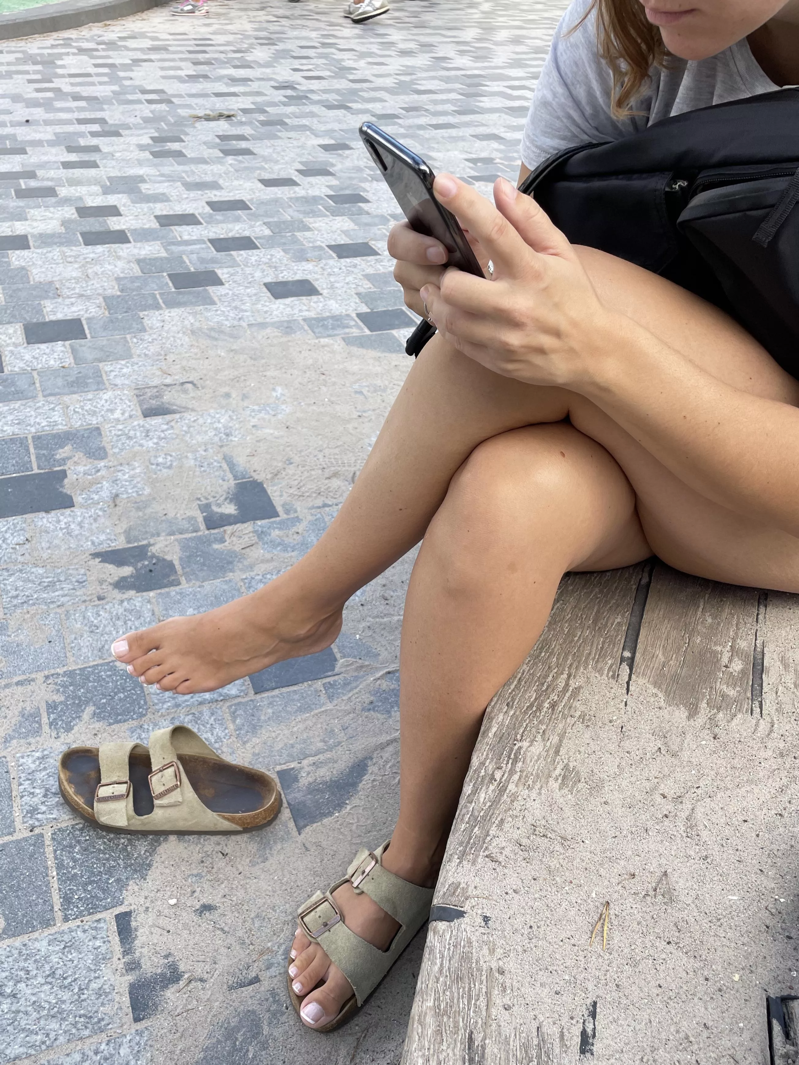 What would you do, if you saw me dangling and dropping my Birkenstocks in public?🤔 posted by Smilasfeet