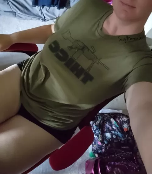 Working [f]rom home I get to wear whatever I want. Bra never required! 😆 by SexyMomma32