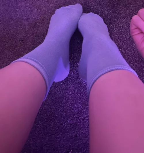 Close up of my pretty blue socks x [F] 19 (NSFW) by BlueBlossomx