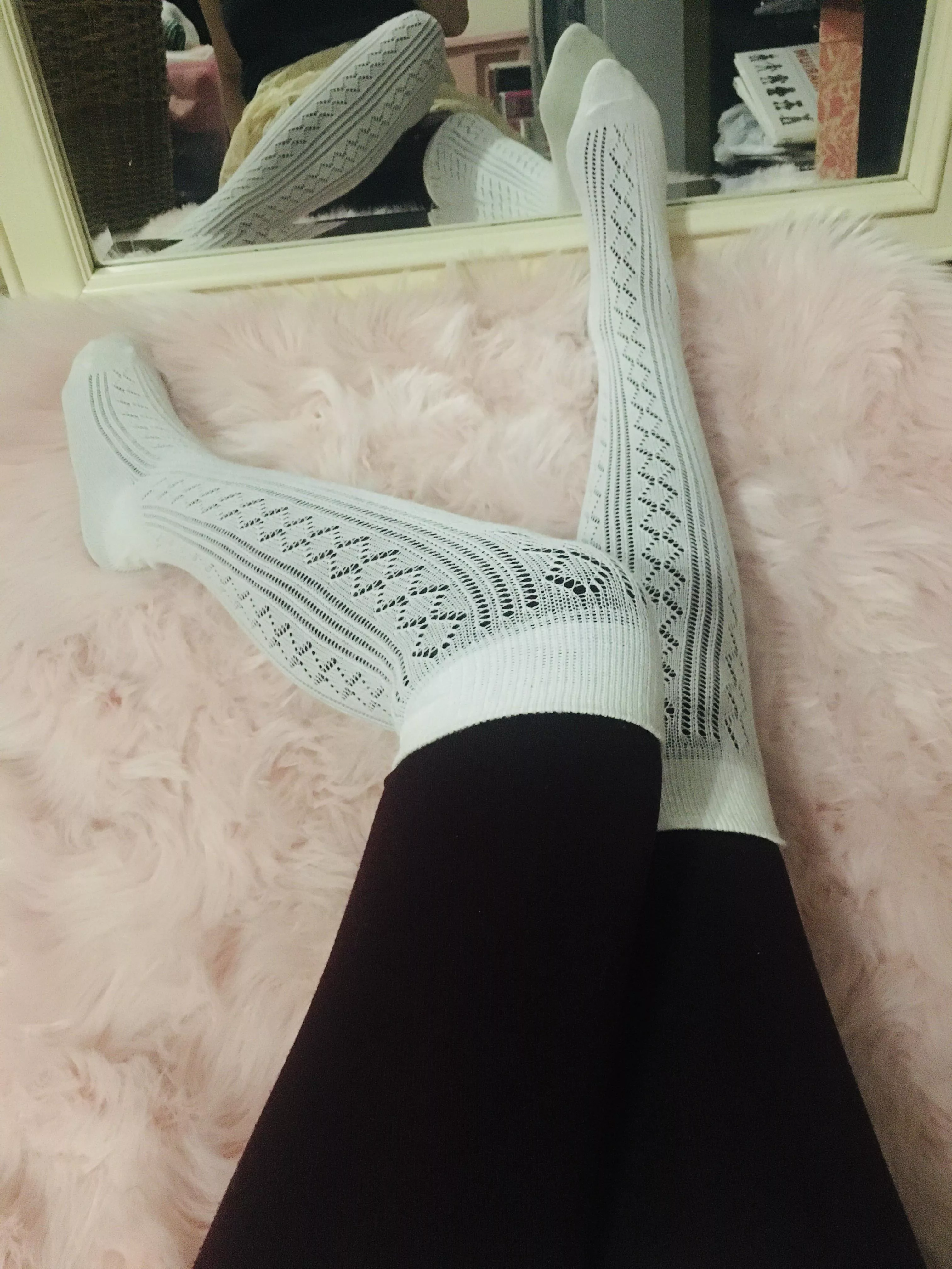 How Do We Feel About White Socks Over Black Nylons? posted by Ellie_in_socks