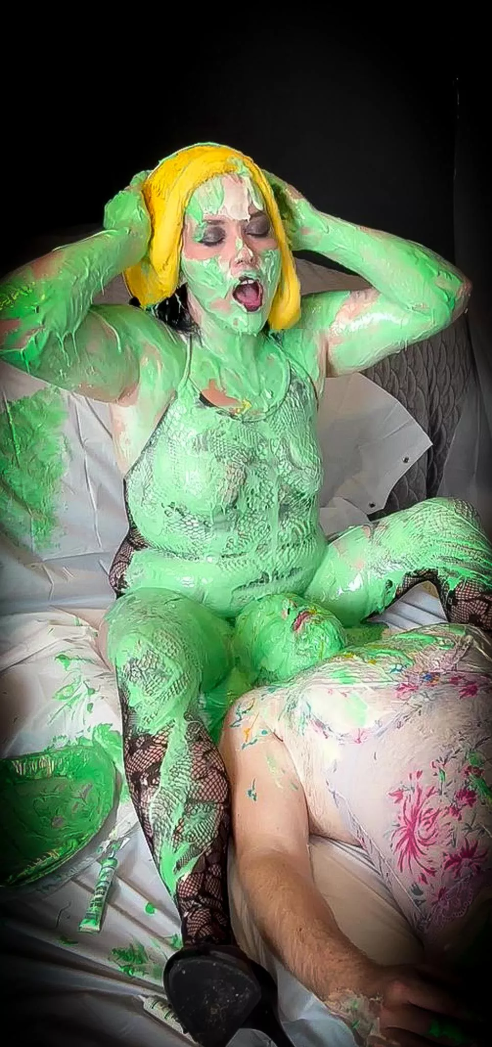 Yellow on green 💛💚💦 posted by MissNoireNFToy