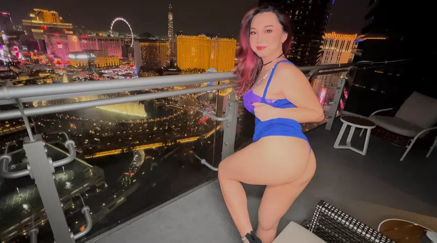 Hubby loves when I send him pics of me in random hotel rooms. The view was quite nice as well! by MoniqueMae1