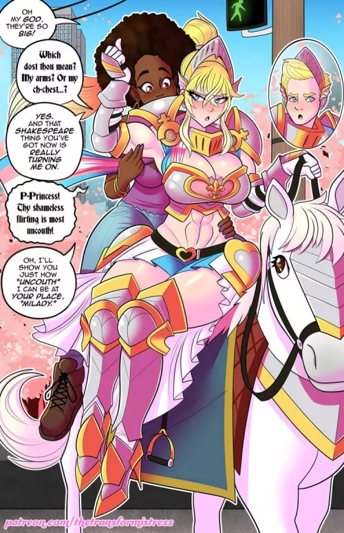 Lady Knight in shining armor - MTF TF by theTransformistress by AgenderChaos