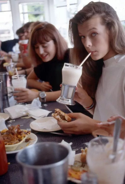 Milla Jovovich - Having a Shake in 1987 by SkinnyTheory976